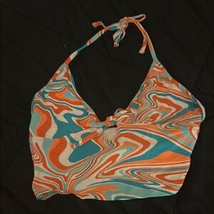 Garage Multicolor Swirl Halter Top
